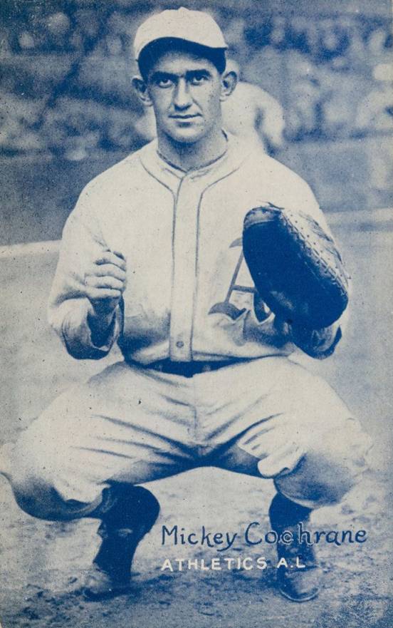 1926 Exhibit Postcard backs (1926-1929) Mickey Cochrane # Baseball Card