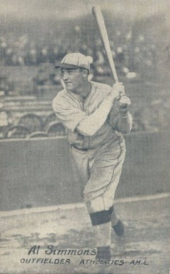 1926 Exhibit Postcard backs (1926-1929) Al Simmons-Outfielder Athletics AM.L. # Baseball Card