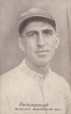 1926 Exhibit Postcard backs (1926-1929) Roger Peckinpaugh # Baseball Card