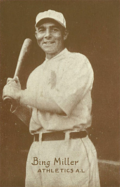 1926 Exhibit Postcard backs (1926-1929) Bing Miller # Baseball Card
