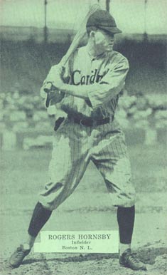 1926 Exhibit Postcard backs (1926-1929) Rogers Hornsby # Baseball Card