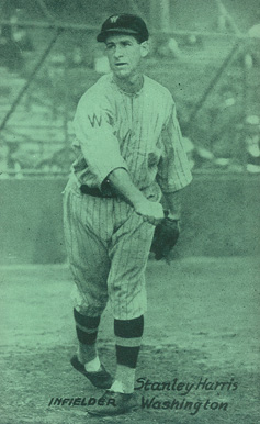 1926 Exhibit Postcard backs (1926-1929) Stanley Harris # Baseball Card