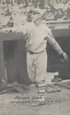 1926 Exhibit Postcard backs (1926-1929) Heinie Groh # Baseball Card