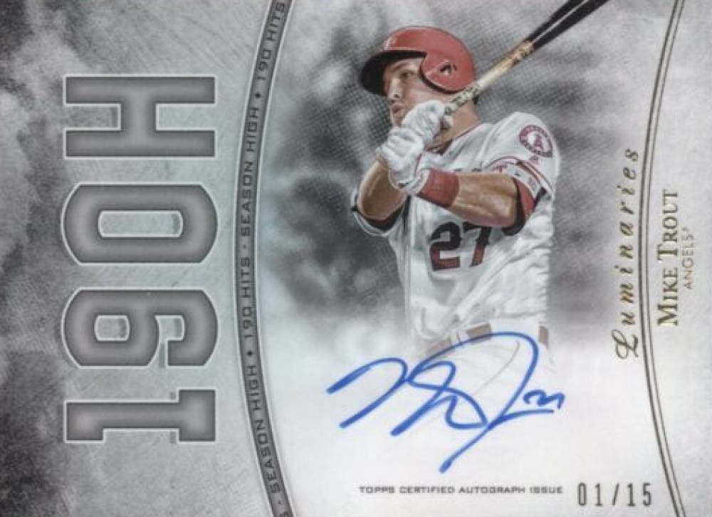 2017 Topps Luminaries Hit Kings Autographs Mike Trout #HKMT Baseball Card