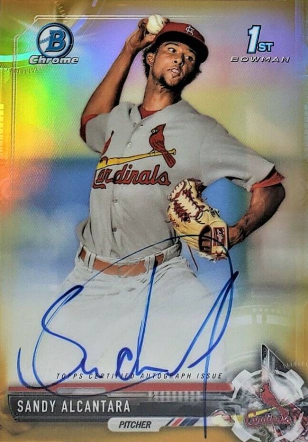 2017 Bowman Prospects Autographs Sandy Alcantara #SA Baseball Card