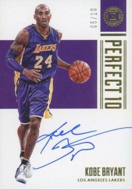 2017 Panini Encased Perfect 10 Autographs Kobe Bryant #KB Basketball Card