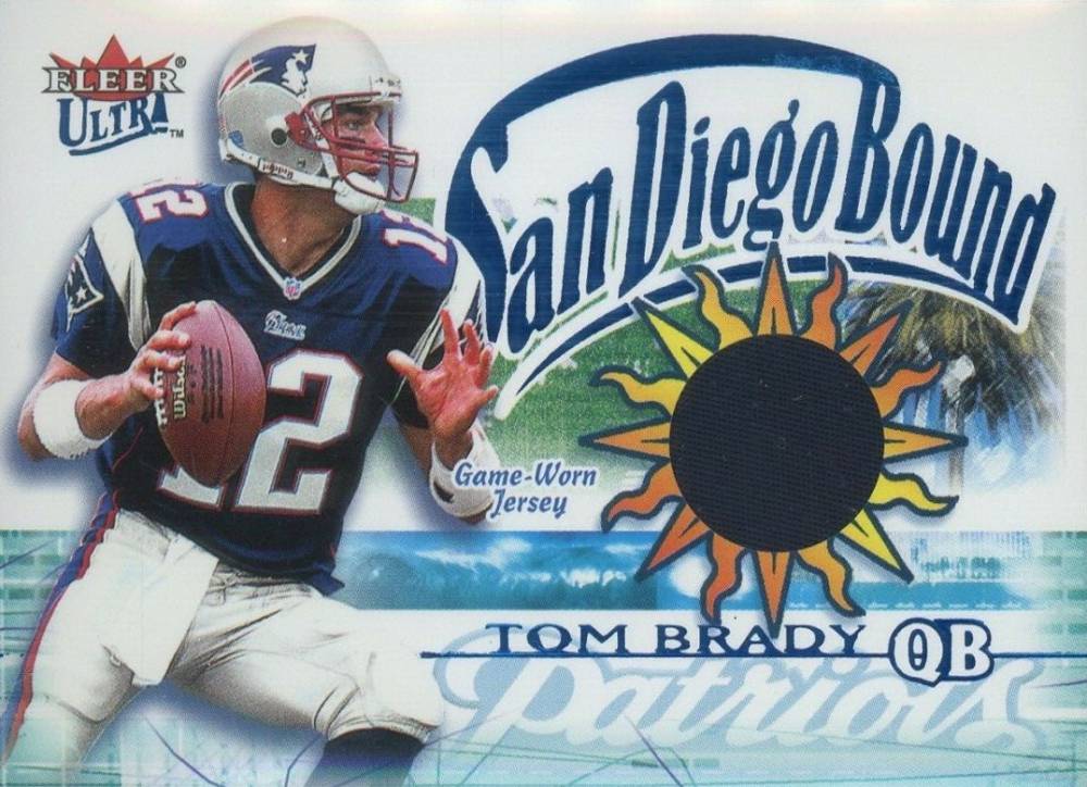 2002 Ultra San Diego Bound Memorabilia Tom Brady #1 Football Card