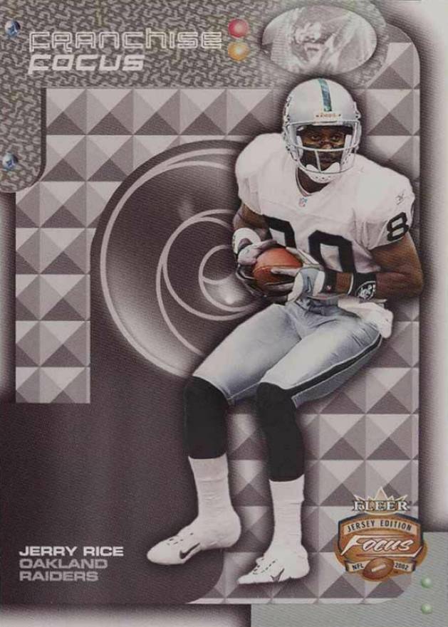 2002 Fleer Focus Jersey Edition Franchise Focus Jerry Rice #23-FF Football Card