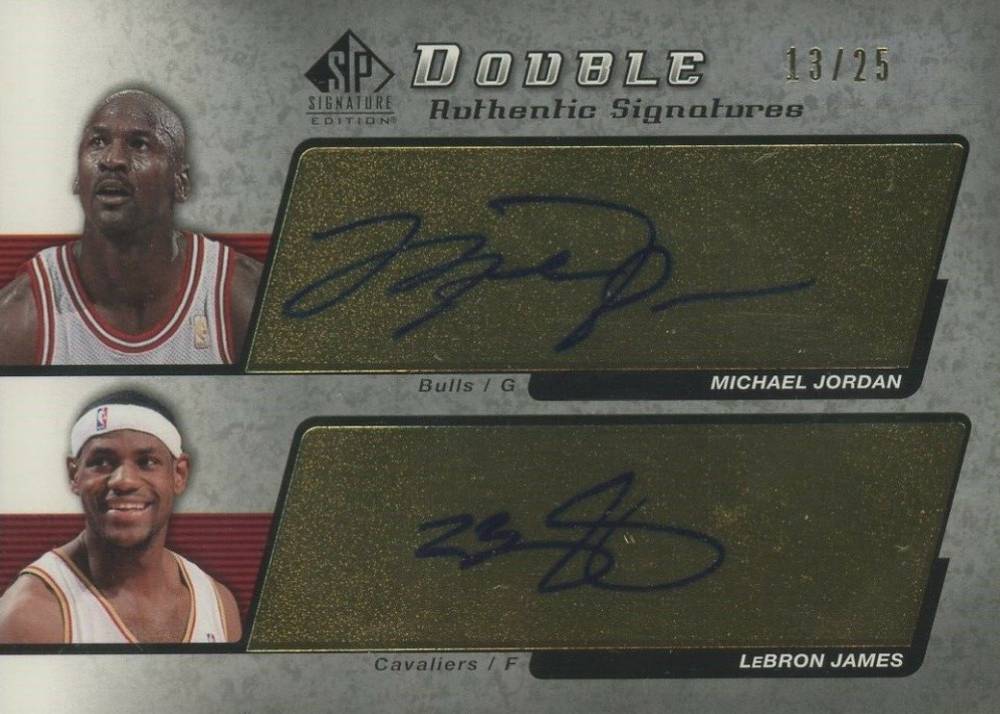 2004 SP Signature Signature Dual SP LeBron James/Michael Jordan #AS2JJ Basketball Card