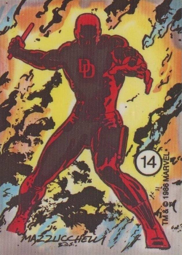 1986 Comic Images Marvel Universe Stickers Daredevil #14 Non-Sports Card
