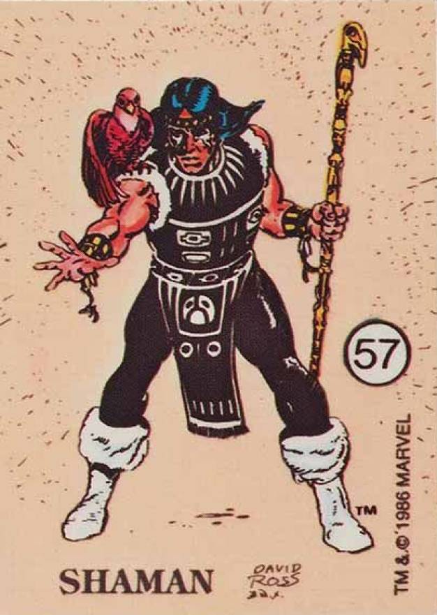 1986 Comic Images Marvel Universe Stickers Shaman #57 Non-Sports Card