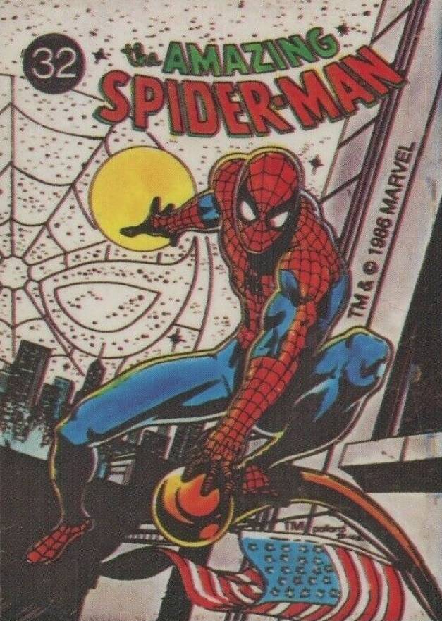 1986 Comic Images Marvel Universe Stickers Spider-Man #32 Non-Sports Card