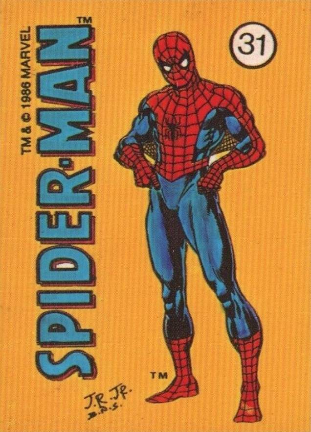 1986 Comic Images Marvel Universe Stickers Spider-Man #31 Non-Sports Card