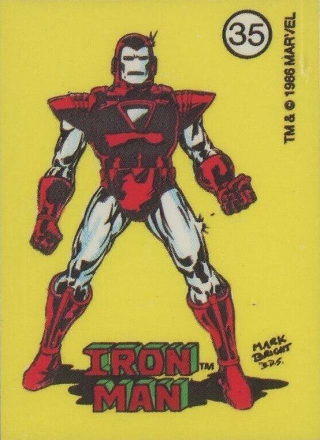 1986 Comic Images Marvel Universe Stickers Iron Man #35 Non-Sports Card