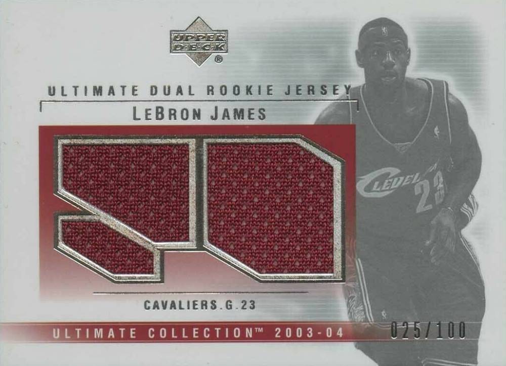 2003 Ultimate Collection Dual Game Jersey LeBron James #LJ-2J Basketball Card