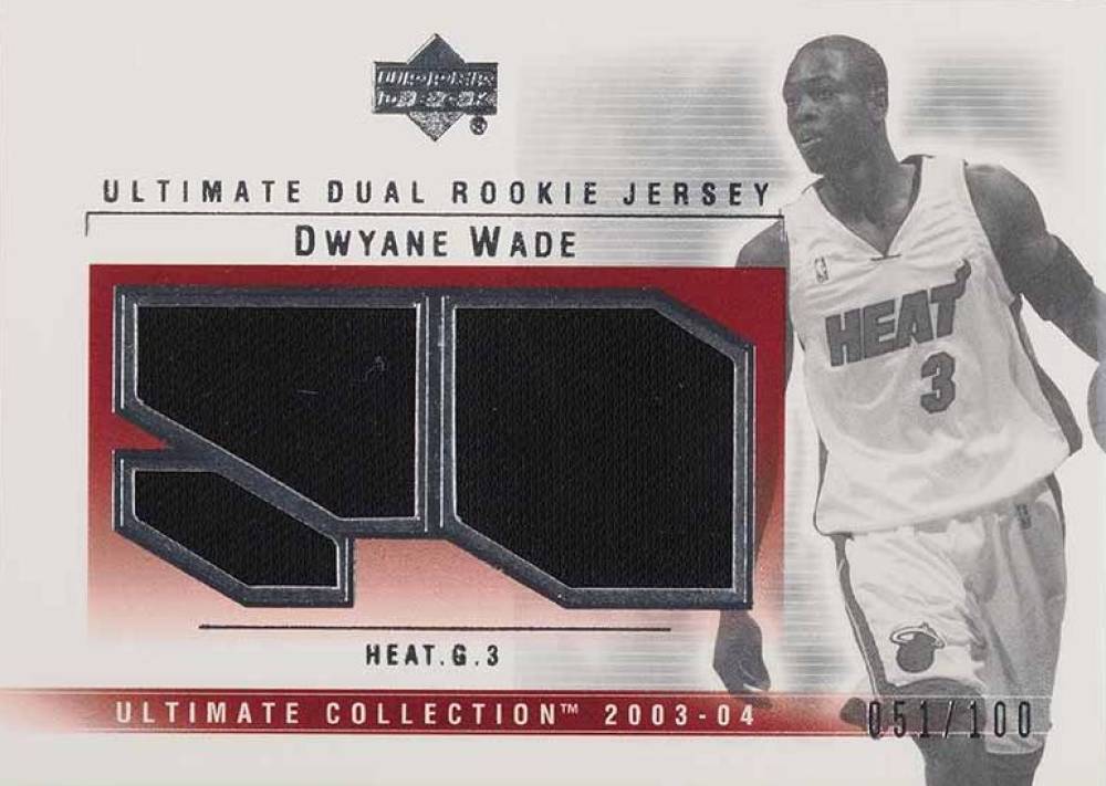 2003 Ultimate Collection Dual Game Jersey Dwyane Wade #DW-2J Basketball Card