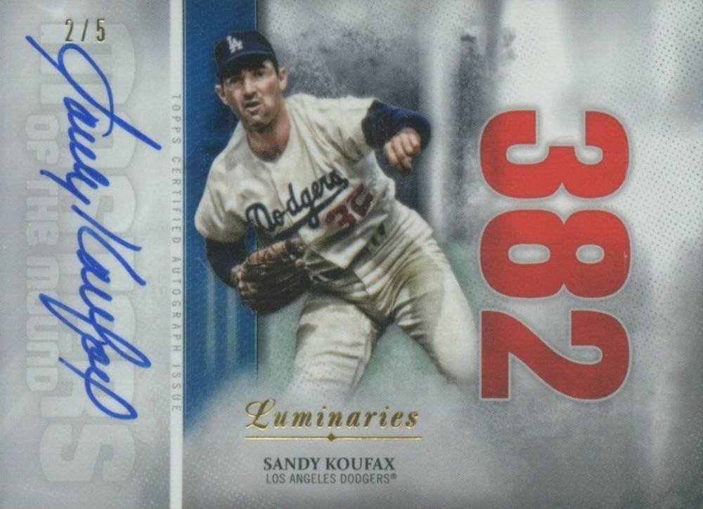 2019 Topps Luminaries Master of the Mound Autographs Sandy Koufax #SK Baseball Card