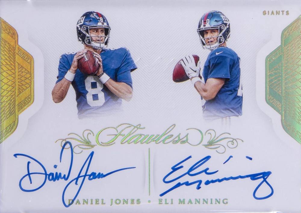 2019 Panini Flawless Dual Autographs Daniel Jones/Eli Manning #FDANYG Football Card