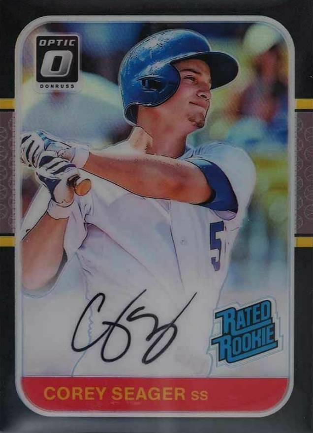 2016 Panini Donruss Optic Rated Rookie 1987 Signatures Corey Seager #87CS Baseball Card