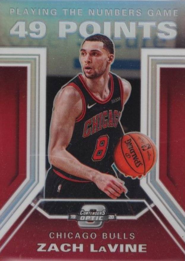 2019 Panini Contenders Optic Playing The Numbers Game Zach LaVine #8 Basketball Card