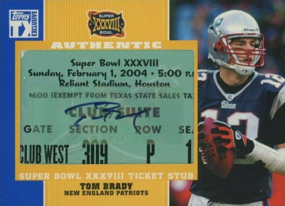2007 Topps TX Exclusive Super Bowl Ticket Stub Tom Brady #SBTBR Football Card