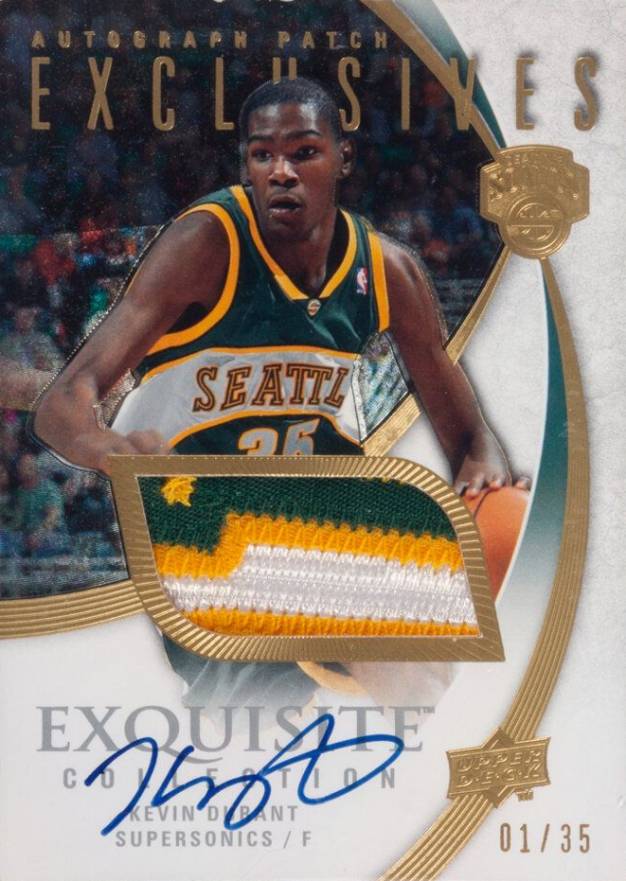 2007 Upper Deck Exquisite Collection Exclusives Autograph Patch Kevin Durant #EAPKD Basketball Card