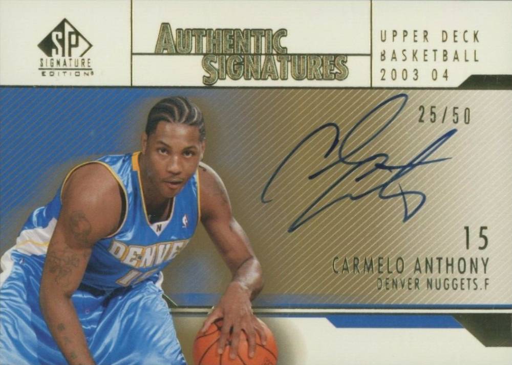 2003 SP Signature Authentic Signature Carmelo Anthony #AS-CA Basketball Card