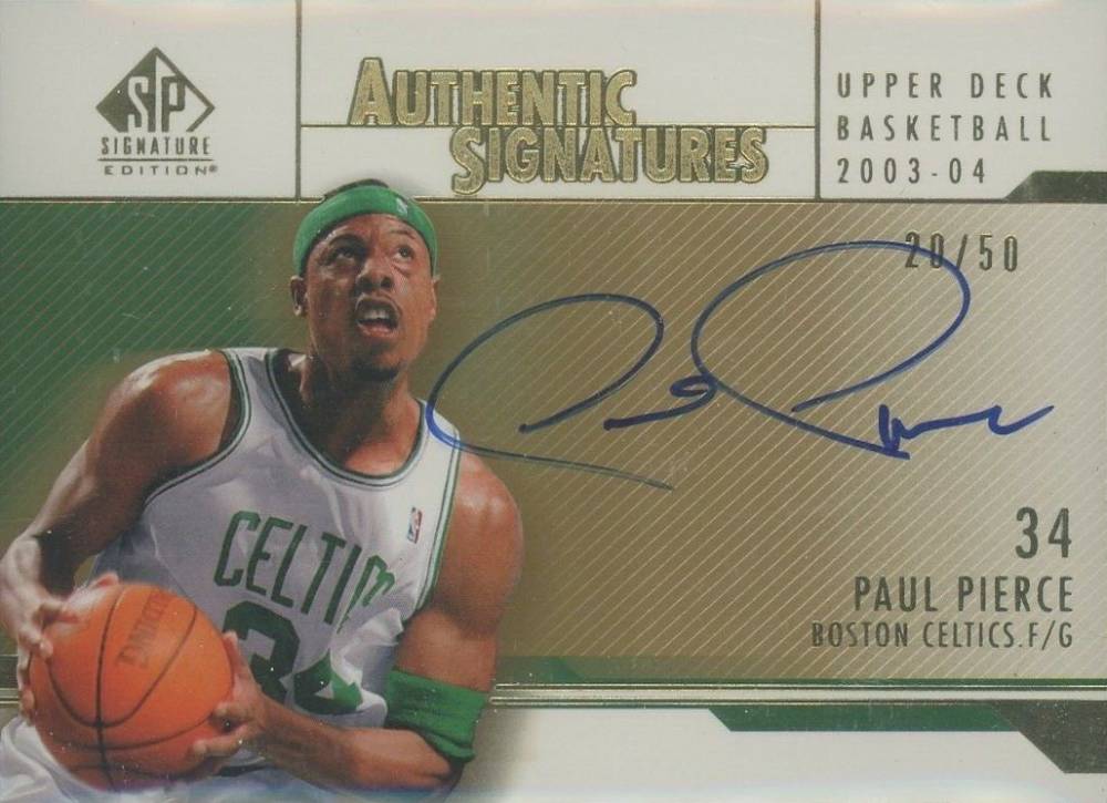 2003 SP Signature Authentic Signature Paul Pierce #AS-PP Basketball Card