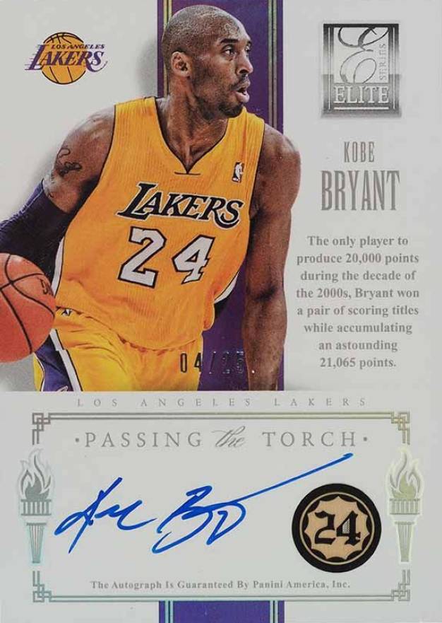 2012 Panini Elite Series Passing the Torch Autographs Kevin Durant/Kobe Bryant #1 Basketball Card