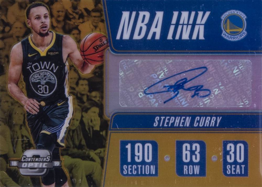 2018 Panini Contenders Optic NBA Ink Stephen Curry #SCY Basketball Card