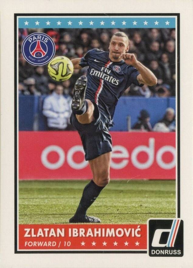 2015 Panini Donruss Zlatan Ibrahimovic #52 Soccer Card