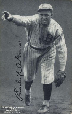 1926 Exhibits 1926 (Set 5) Burleigh A. Grimes # Baseball Card