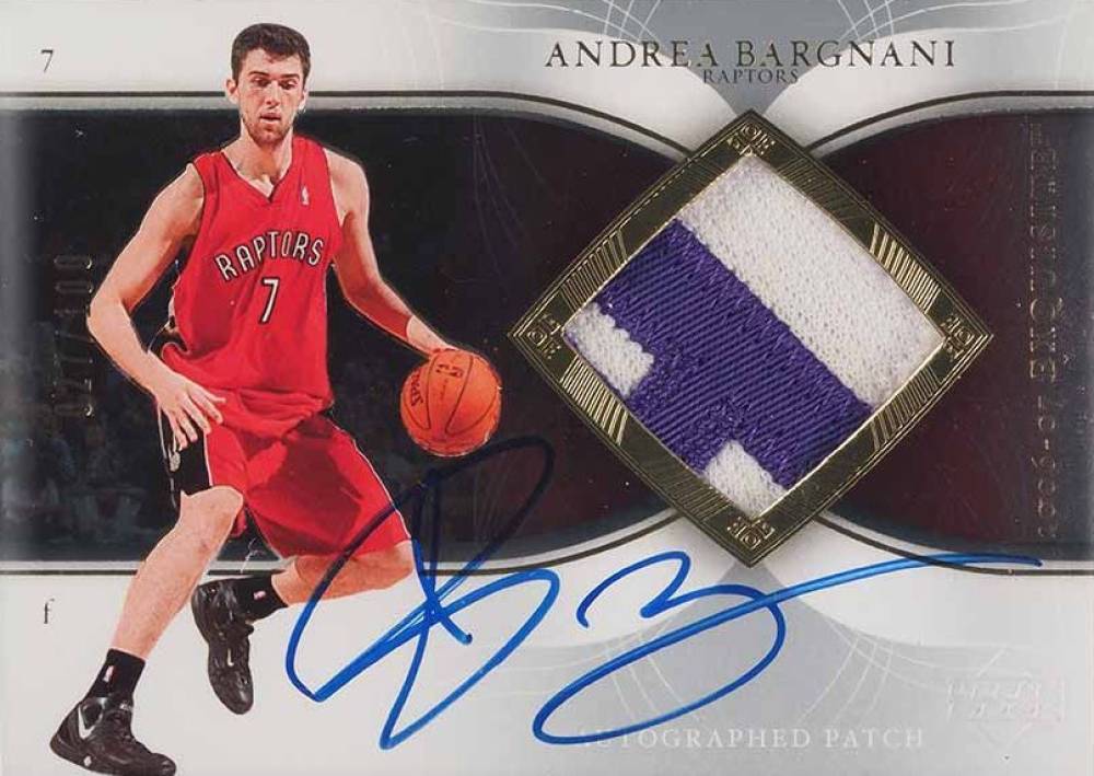 2006 Upper Deck Exquisite Collection Autographs Patches  Andrea Bargnani #AP-AB Basketball Card