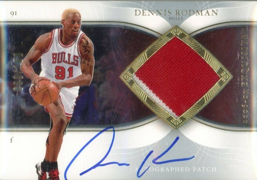 2006 Upper Deck Exquisite Collection Autographs Patches  Dennis Rodman #AP-DR Basketball Card