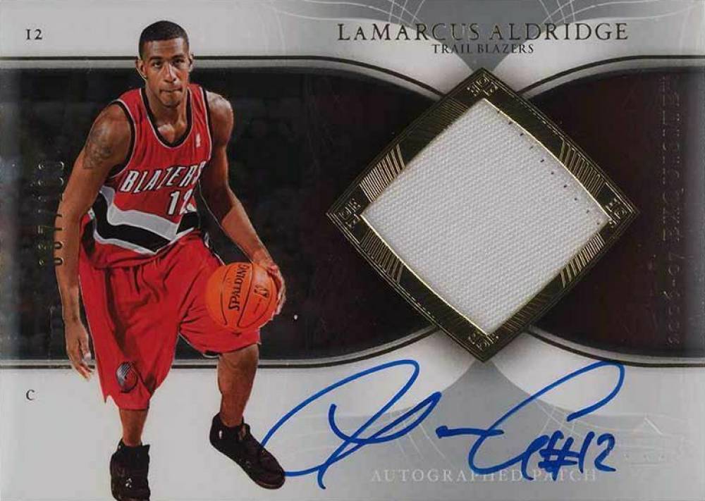 2006 Upper Deck Exquisite Collection Autographs Patches  LaMarcus Aldridge #AP-LA Basketball Card