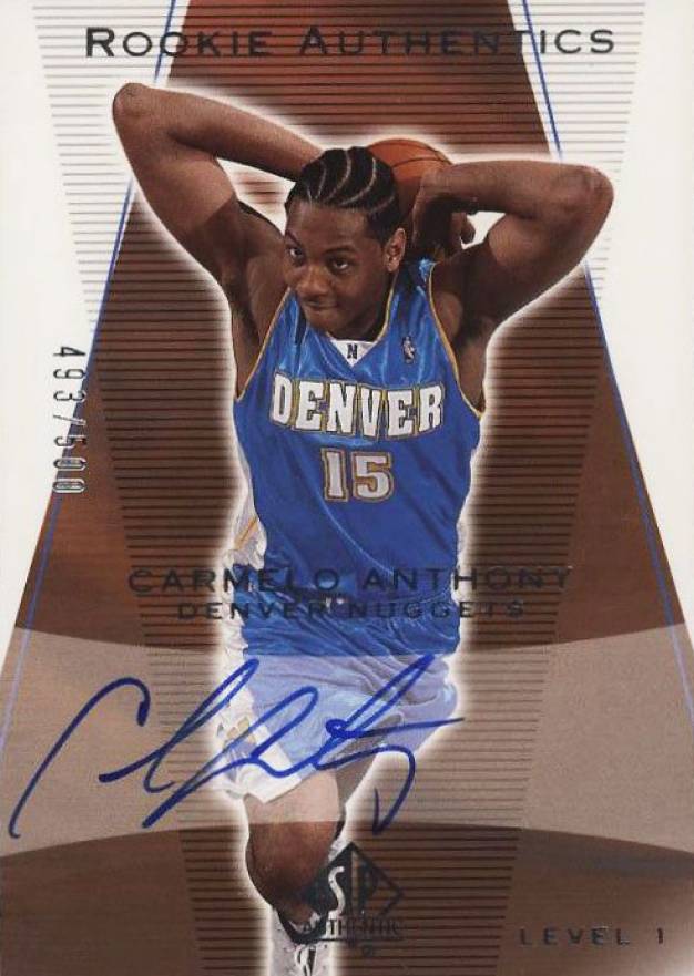 2003 SP Authentic Carmelo Anthony #150 Basketball Card
