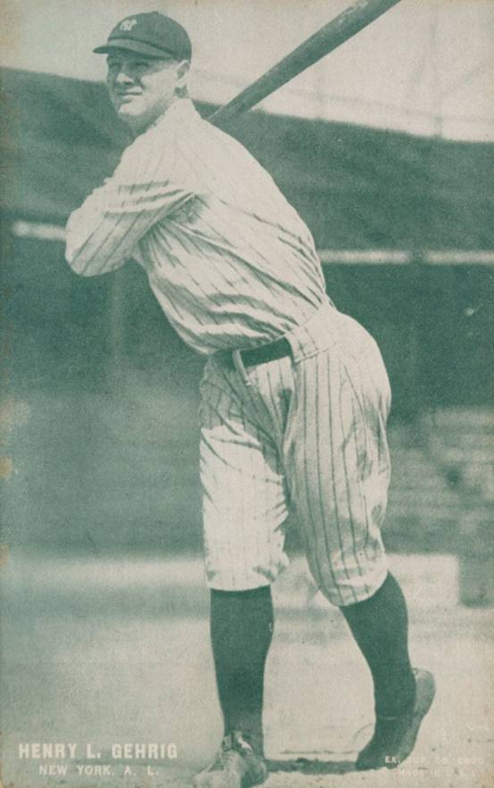 1927 Exhibits (Green Tint ; Set 6) Henry L. Gehrig # Baseball Card