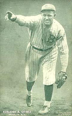 1927 Exhibits (Green Tint ; Set 6) Burleigh A. Grimes # Baseball Card