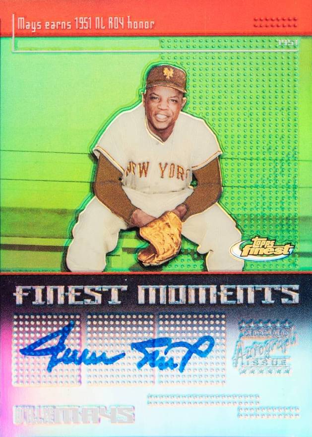 2004 Finest Moments Autographs Willie Mays #FMAWM Baseball Card