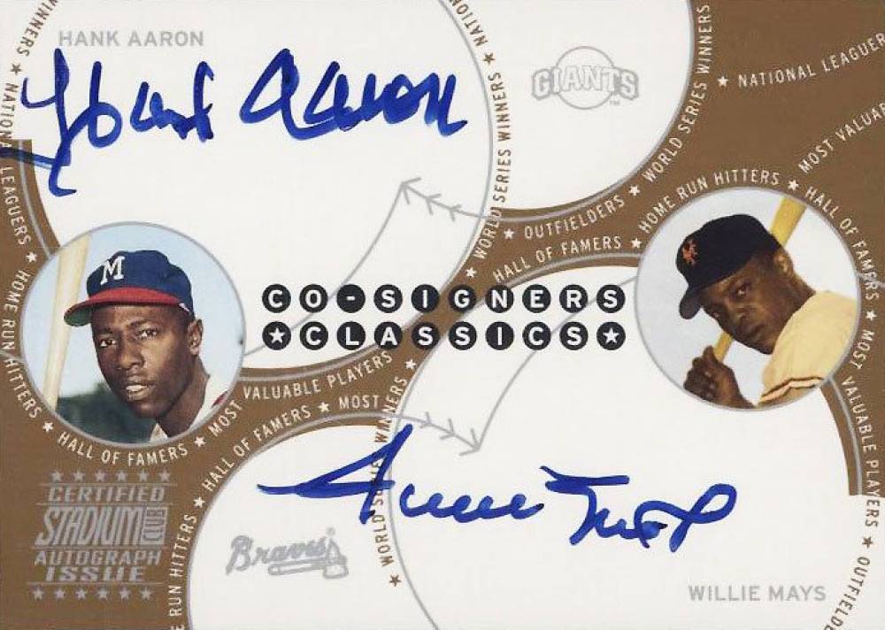 2003 Stadium Club CO-Signers H.Aaron/W.Mays #CS-AM Baseball Card