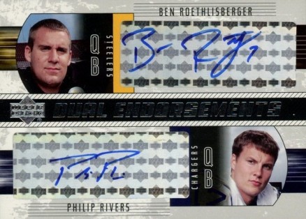 2004 Upper Deck Foundations Dual Endorsements Rivers/Roethlisberger #DE-RR Football Card