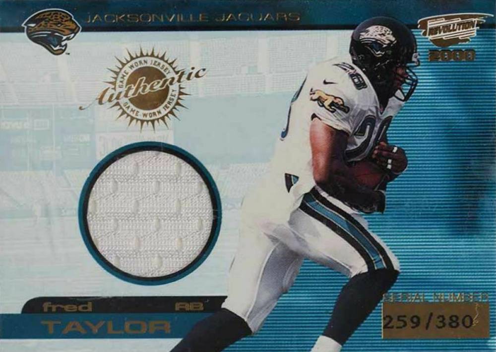 2000 Pacific Revolution Game Worn Jerseys Fred Taylor #7 Football Card
