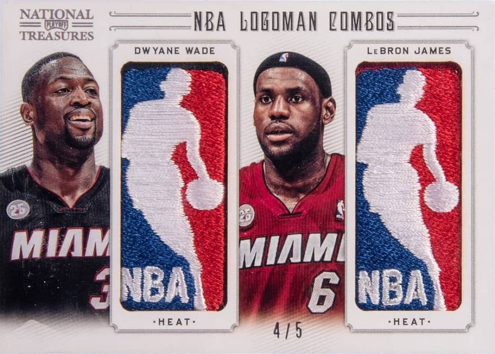 2012 Panini National Treasures NBA Logoman Combos Dwyane Wade/LeBron James #15 Basketball Card