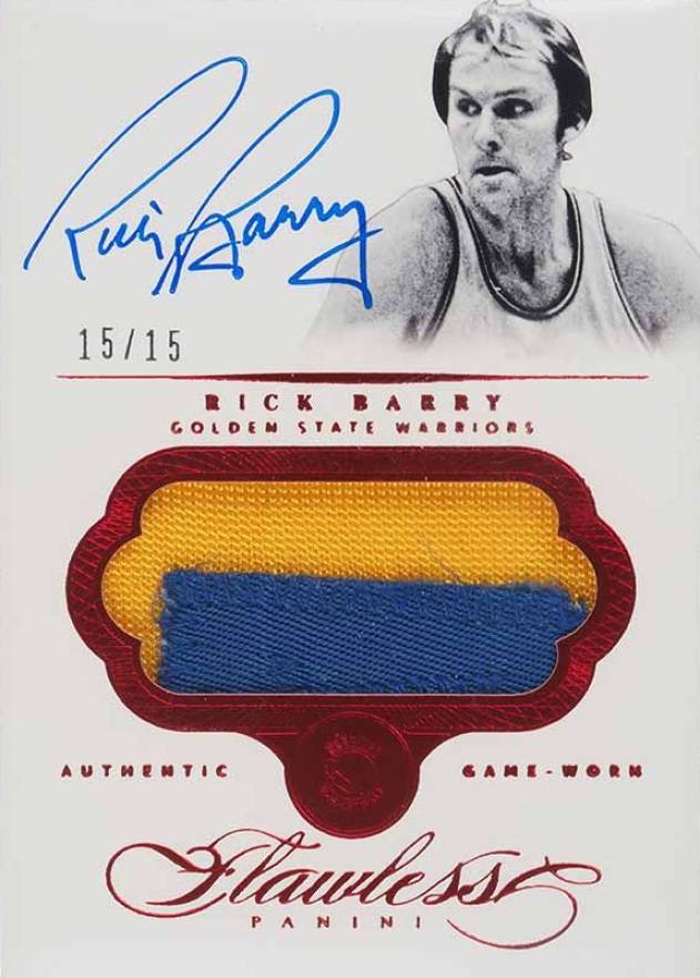 2013 Panini Flawless Patch Autograph Rick Barry #PA-RB Basketball Card