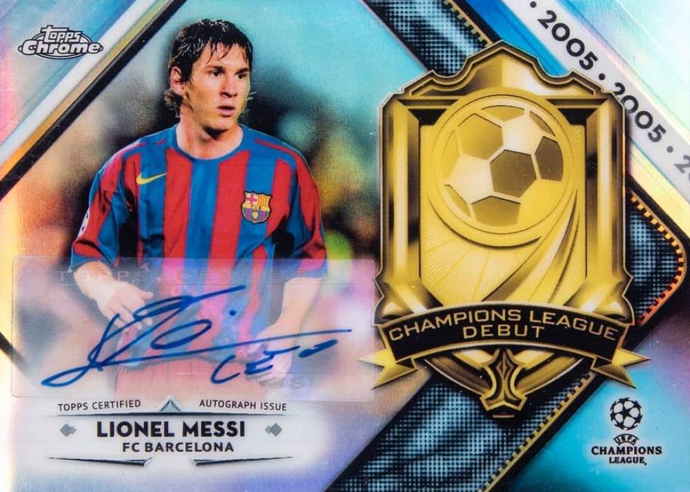 2018 Topps Chrome UEFA Champions League Debut Lionel Messi #LM Soccer Card