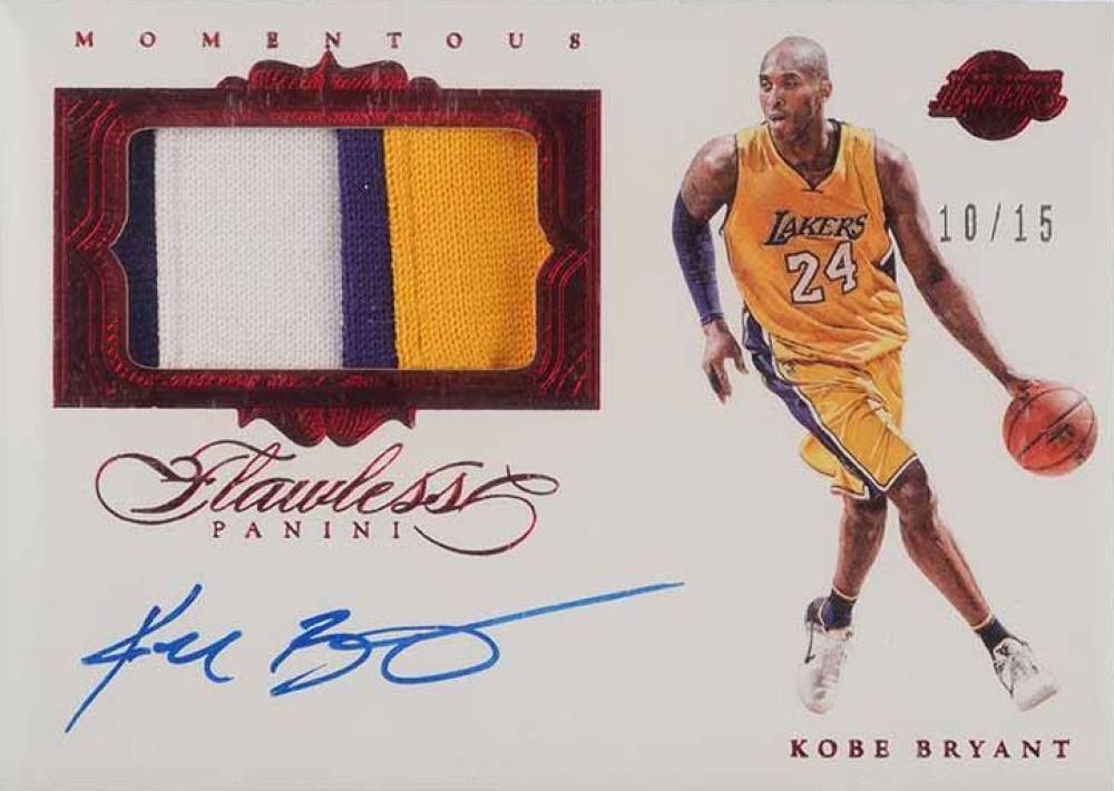 2015 Panini Flawless Momentous Autographed Memorabilia Kobe Bryant #MM-KB Basketball Card
