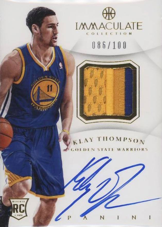2012 Panini Immaculate Collection Autograph Patch Klay Thompson #AP-KT Basketball Card