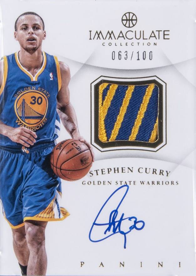 2012 Panini Immaculate Collection Autograph Patch Stephen Curry #AP-SC Basketball Card