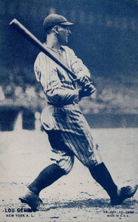 1928 Exhibits Blue Set 7 Lou Gehrig # Baseball Card