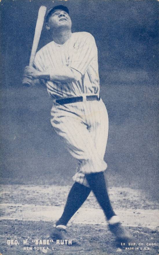 1928 Exhibits Blue Set 7 Geo. H. "Babe" Ruth # Baseball Card